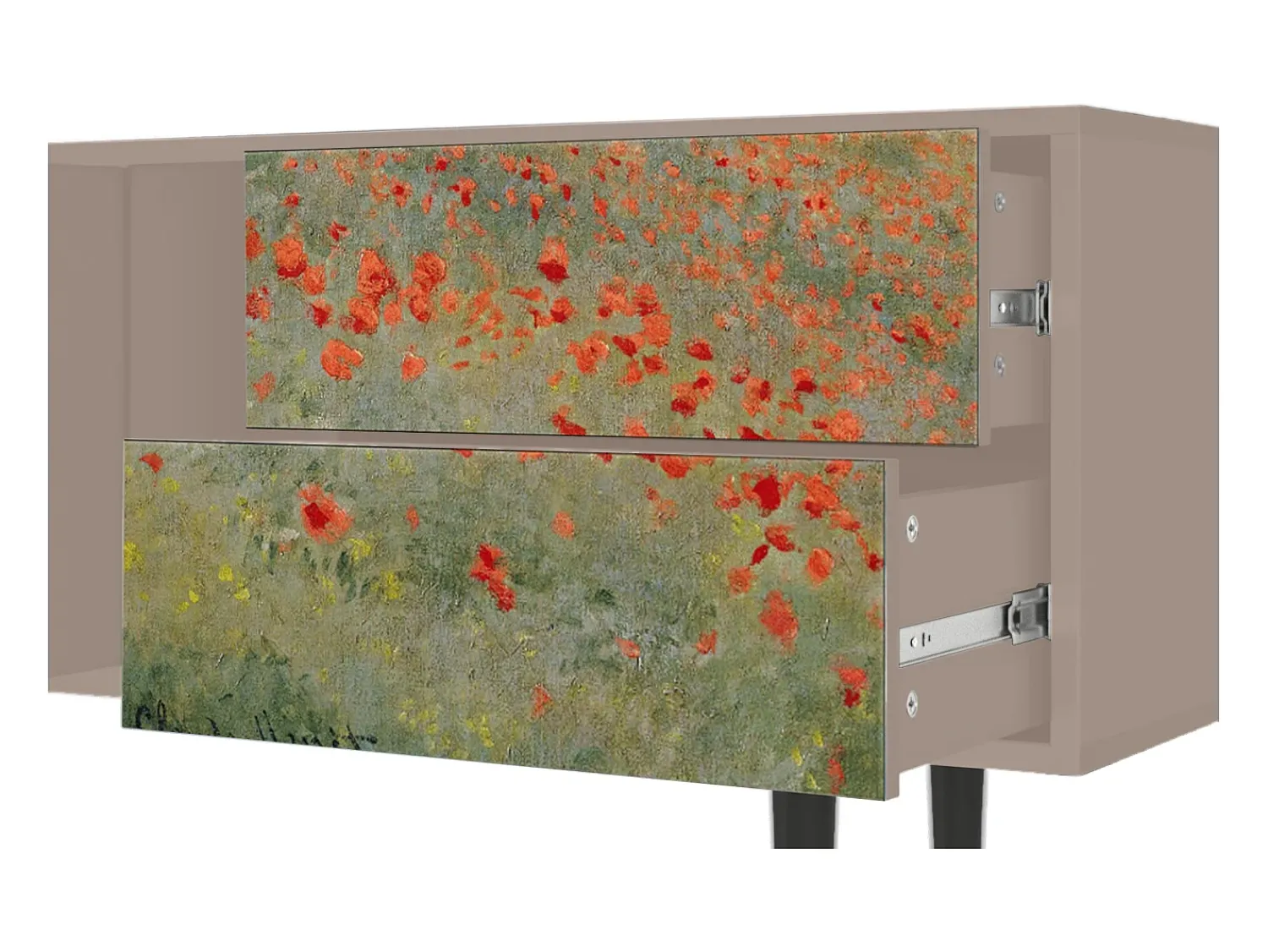 Móvel De Tv| Mueble de TV - 170х69х48 cm - T1 - The Poppy Field , Latte Bege