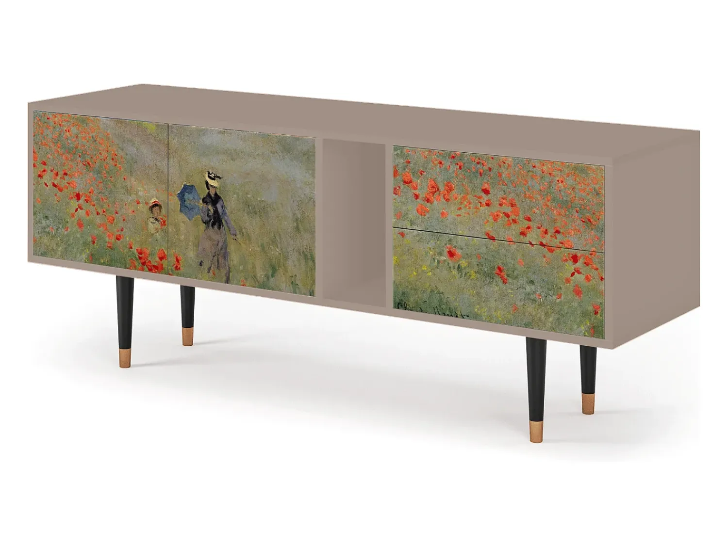 Móvel De Tv| Mueble de TV - 170х69х48 cm - T1 - The Poppy Field , Latte Bege