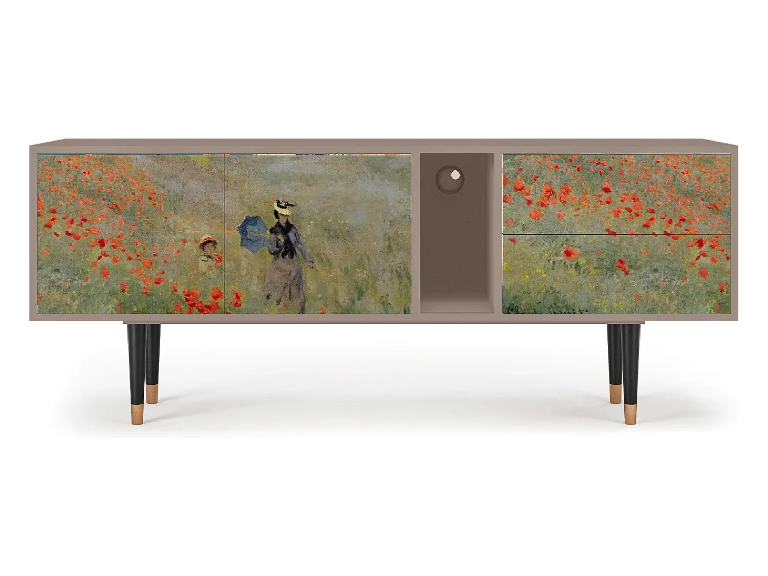 Móvel De Tv| Mueble de TV - 170х69х48 cm - T1 - The Poppy Field , Latte Bege