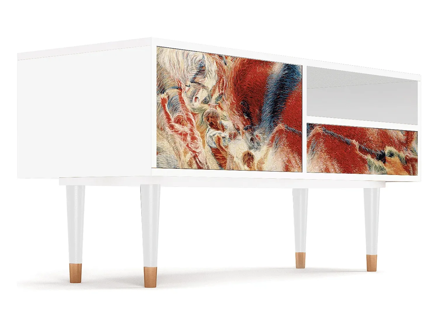Móvel De Tv| Mueble de TV - 115х59х48 cm - T3 - The City Rises, Branco Bege