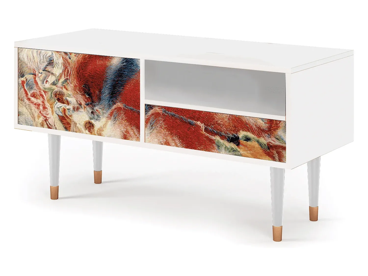 Móvel De Tv| Mueble de TV - 115х59х48 cm - T3 - The City Rises, Branco Bege