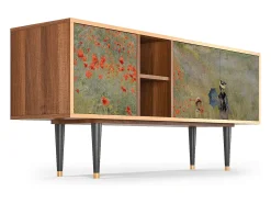 Móvel De Tv| Mueble de TV - 150х69х41 cm - T5 - The Poppy Field , Nogueira Castanho