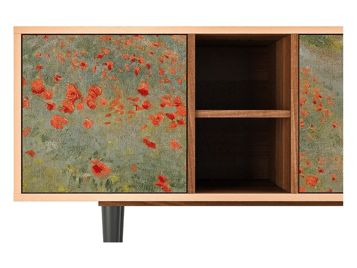 Móvel De Tv| Mueble de TV - 150х69х41 cm - T5 - The Poppy Field , Nogueira Castanho
