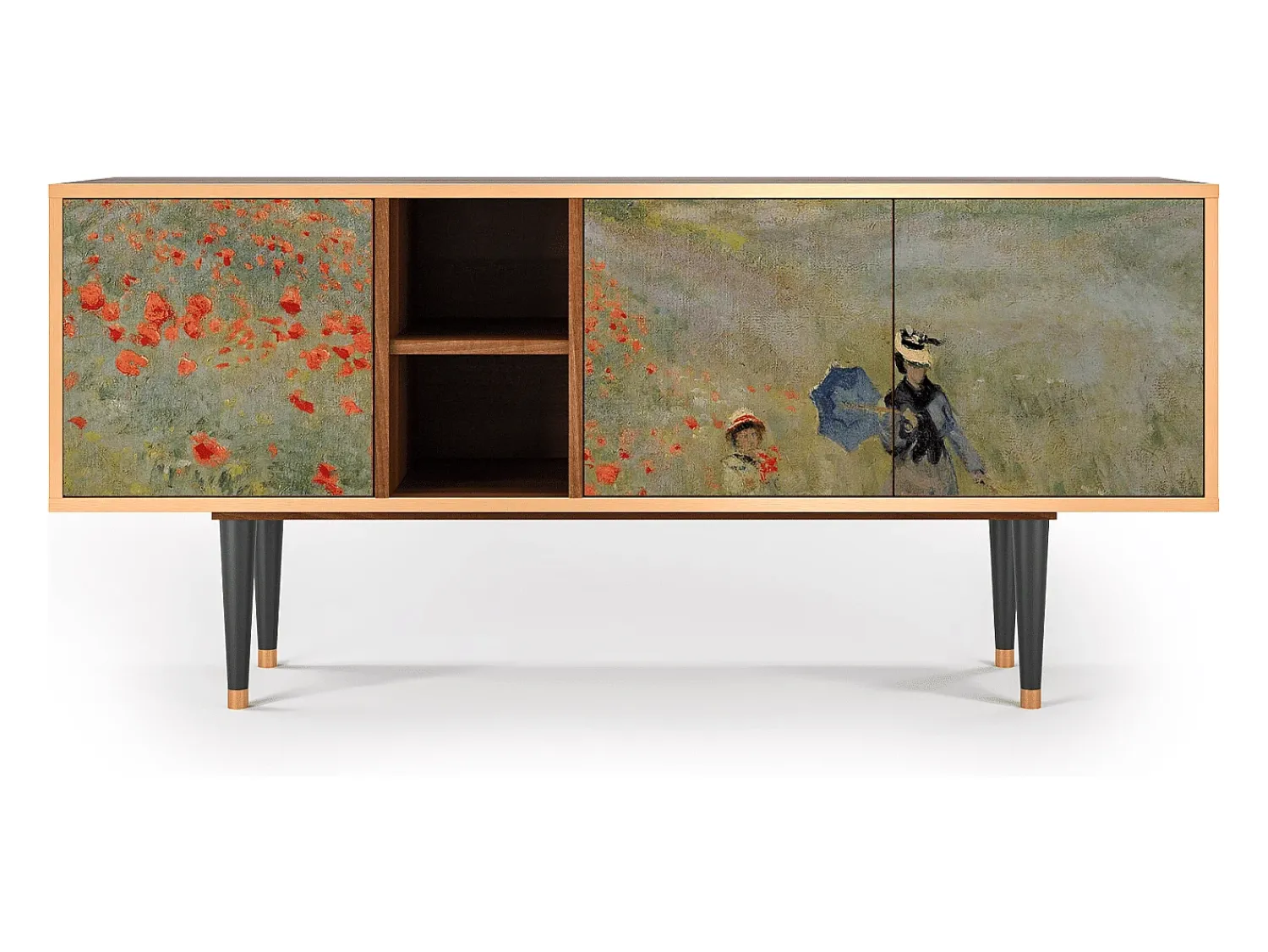 Móvel De Tv| Mueble de TV - 150х69х41 cm - T5 - The Poppy Field , Nogueira Castanho