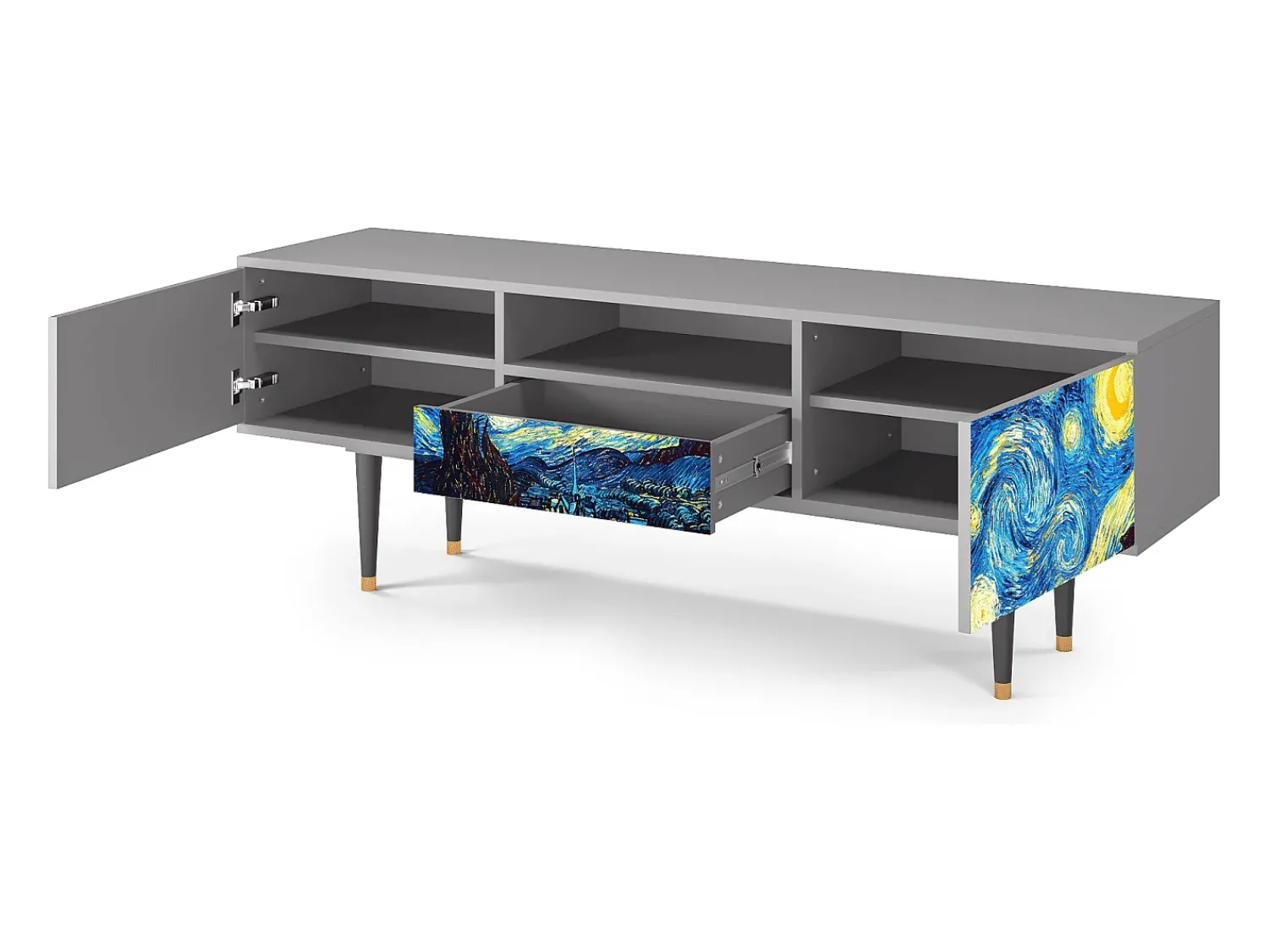 Online Mueble de TV - 170х59х41 cm - T6 - The Starry Night , Cinza Cinzento