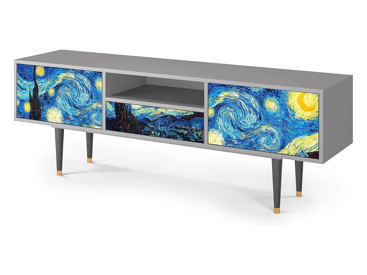 Online Mueble de TV - 170х59х41 cm - T6 - The Starry Night , Cinza Cinzento