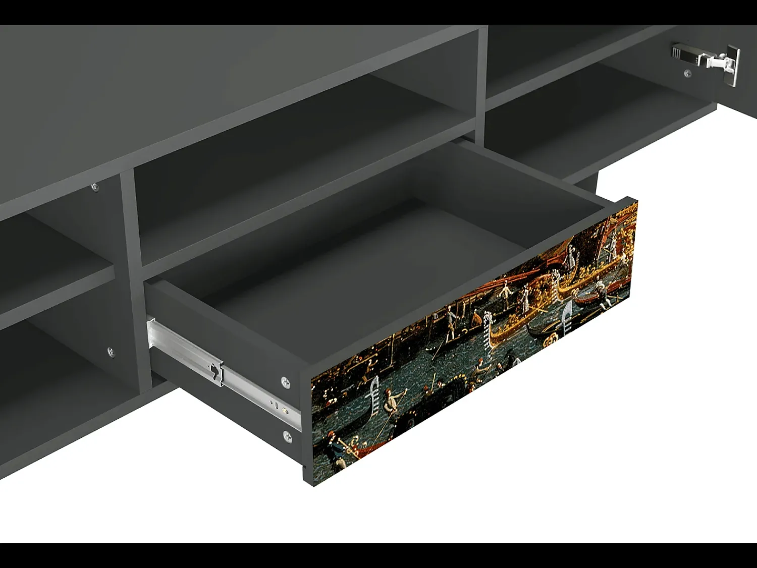 Mueble de TV - 170х59х41 cm - T6 - The Bucintoro, Antracite^ Móvel De Tv
