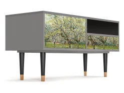 Móvel De Tv| Mueble de TV - 115х59х48 cm - T3 - The Branco Orchard, Cinza Cinzento