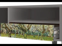 Móvel De Tv| Mueble de TV - 115х59х48 cm - T3 - The Branco Orchard, Cinza Cinzento