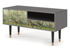 Móvel De Tv| Mueble de TV - 115х59х48 cm - T3 - The Branco Orchard, Cinza Cinzento