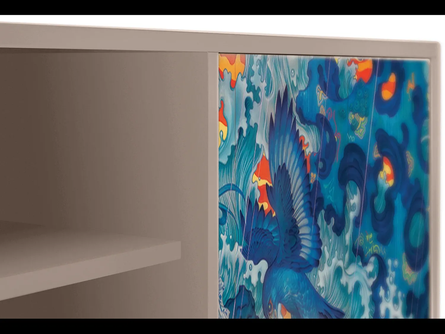 Hot Mueble de TV - 170х69х48 cm - T2 - The Girl - James Jean, Latte Bege