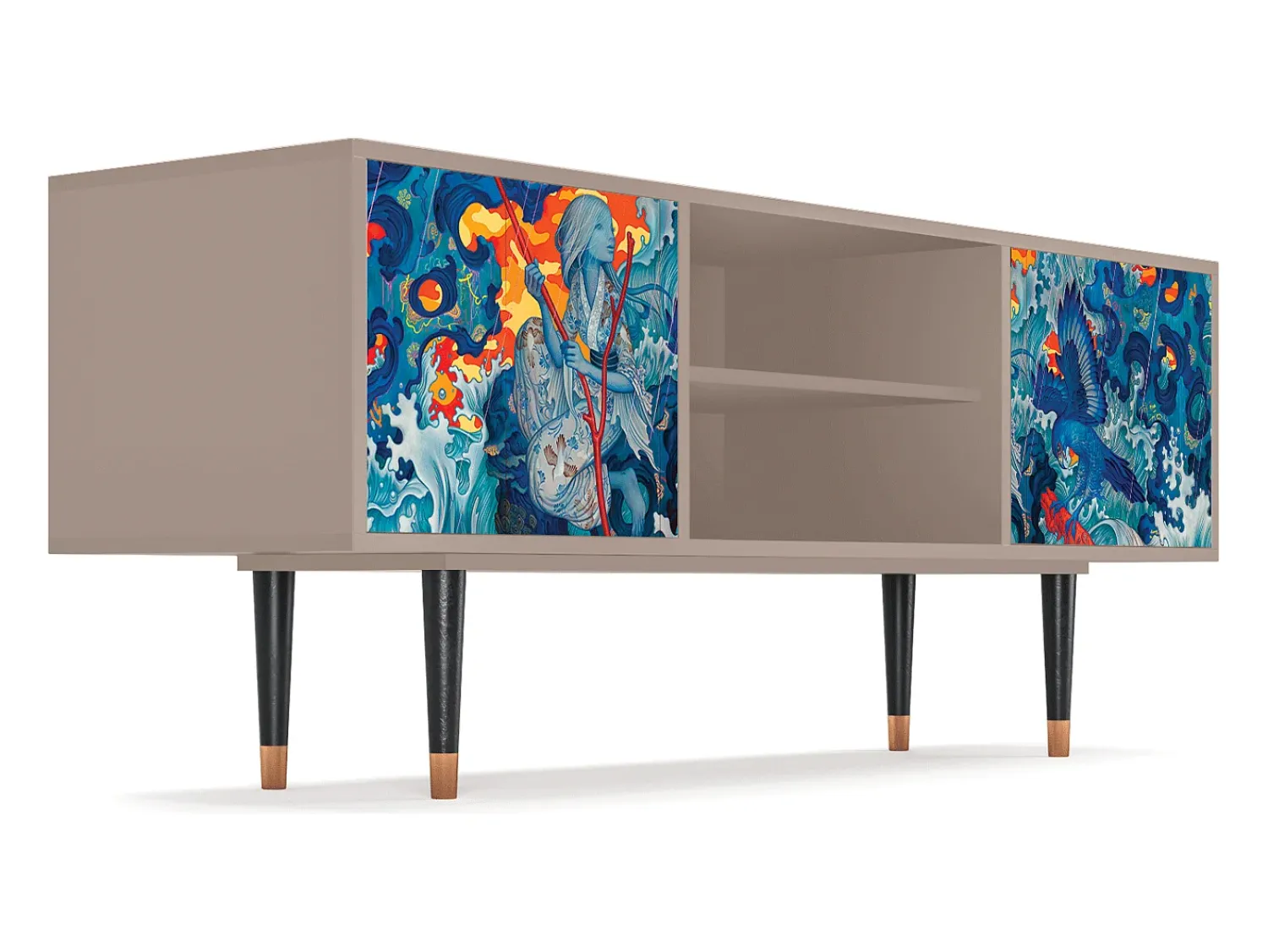 Hot Mueble de TV - 170х69х48 cm - T2 - The Girl - James Jean, Latte Bege