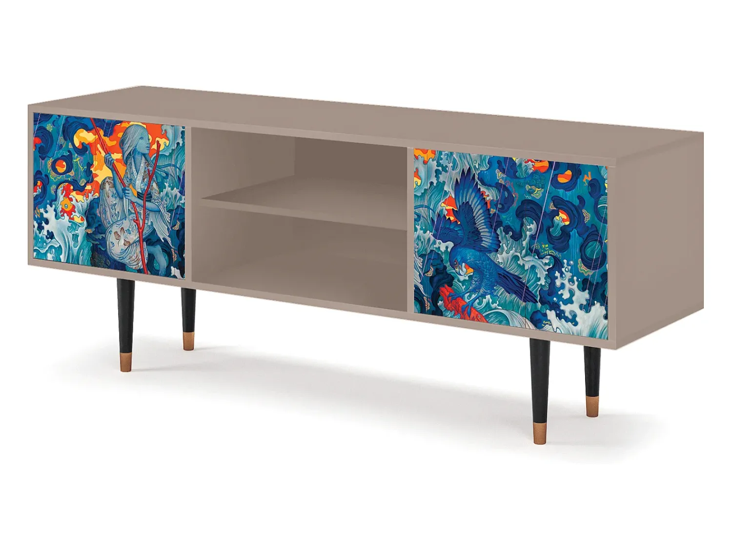 Hot Mueble de TV - 170х69х48 cm - T2 - The Girl - James Jean, Latte Bege