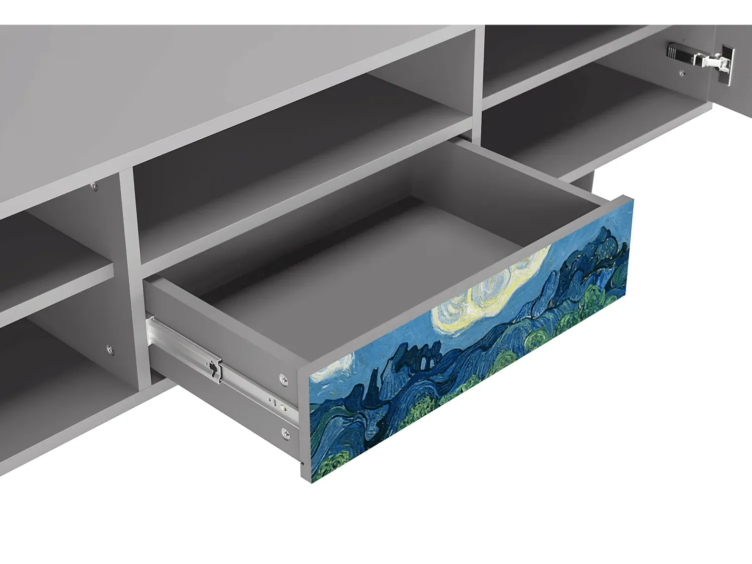 Outlet Mueble de TV - 170х59х41 cm - T6 - The Oil Trees, Cinza Cinzento