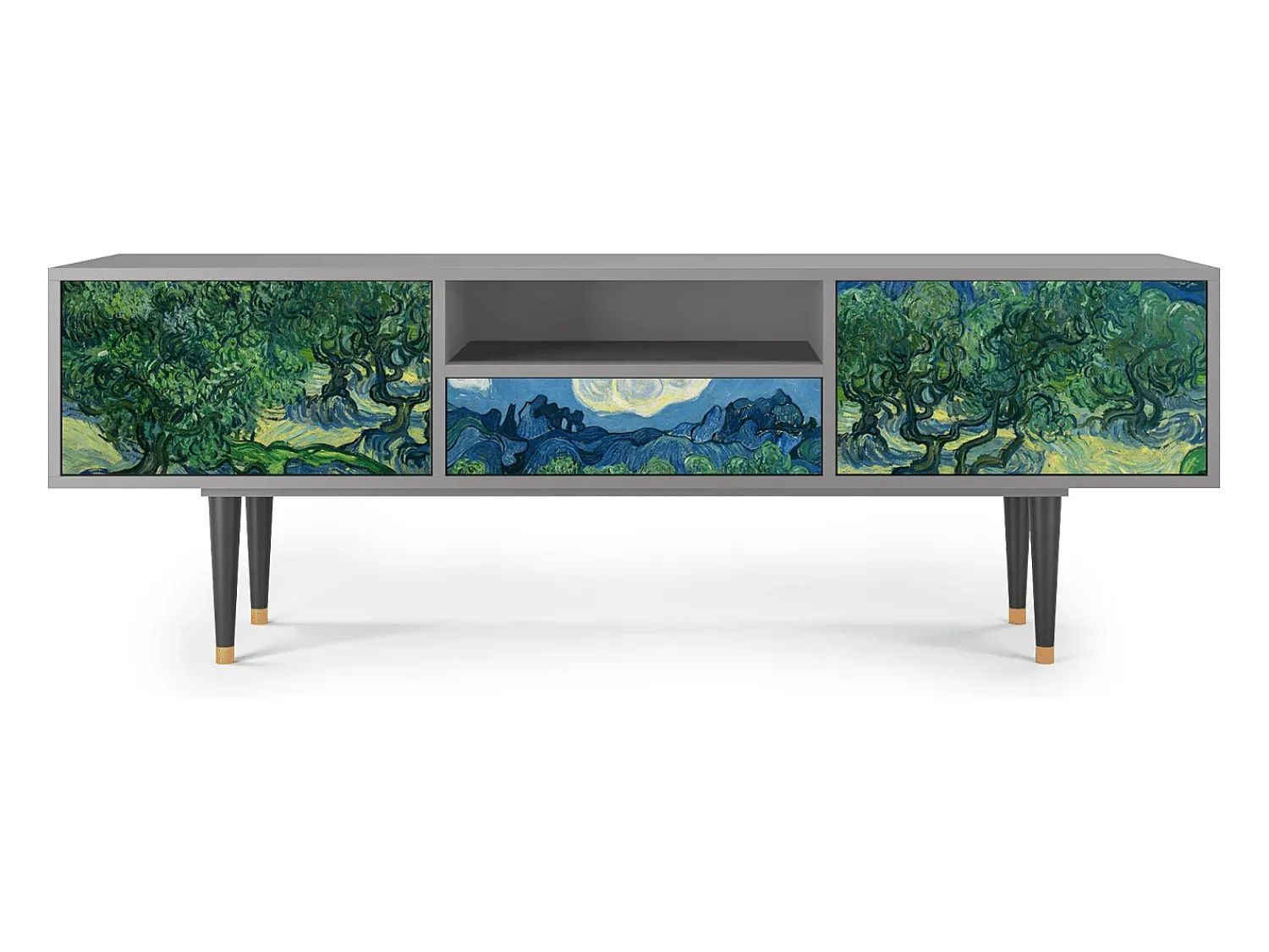 Outlet Mueble de TV - 170х59х41 cm - T6 - The Oil Trees, Cinza Cinzento