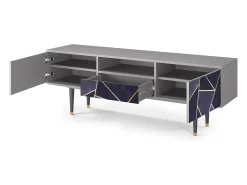Móvel De Tv| Mueble de TV - 170х59х41 cm - T6 - The Amethyst, Cinza Cinzento