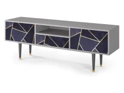 Móvel De Tv| Mueble de TV - 170х59х41 cm - T6 - The Amethyst, Cinza Cinzento
