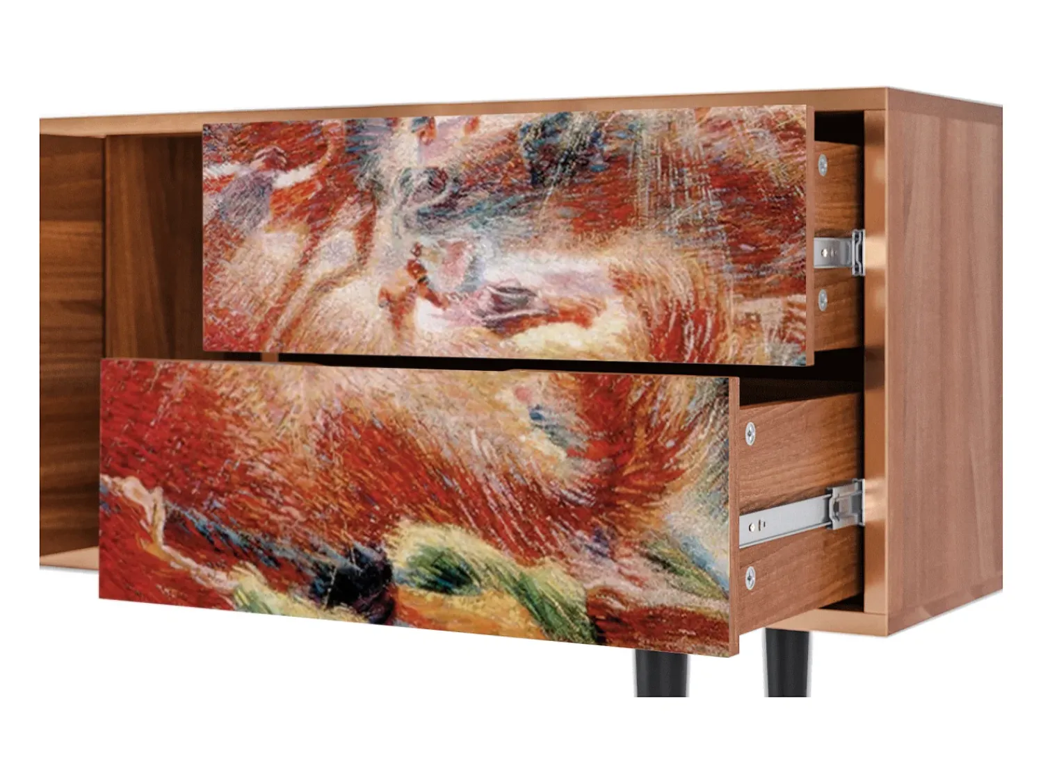 Móvel De Tv* Mueble de TV - 170х69х48 cm - T1 - The City Rises, Nogueira Castanho