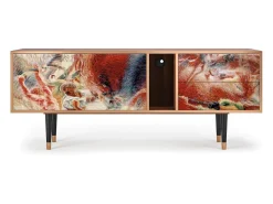 Móvel De Tv* Mueble de TV - 170х69х48 cm - T1 - The City Rises, Nogueira Castanho