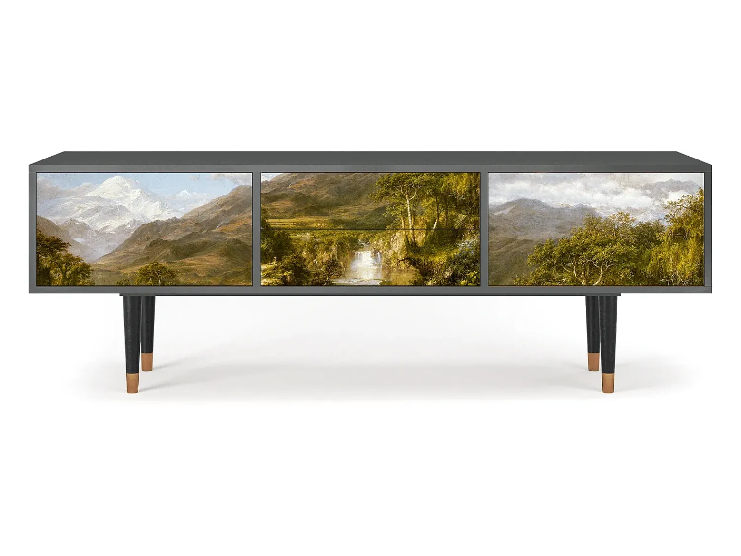 Móvel De Tv| Mueble de TV - 170х59х48 cm - T4 - The Heart of the Andes , Antracite Cinza antracite