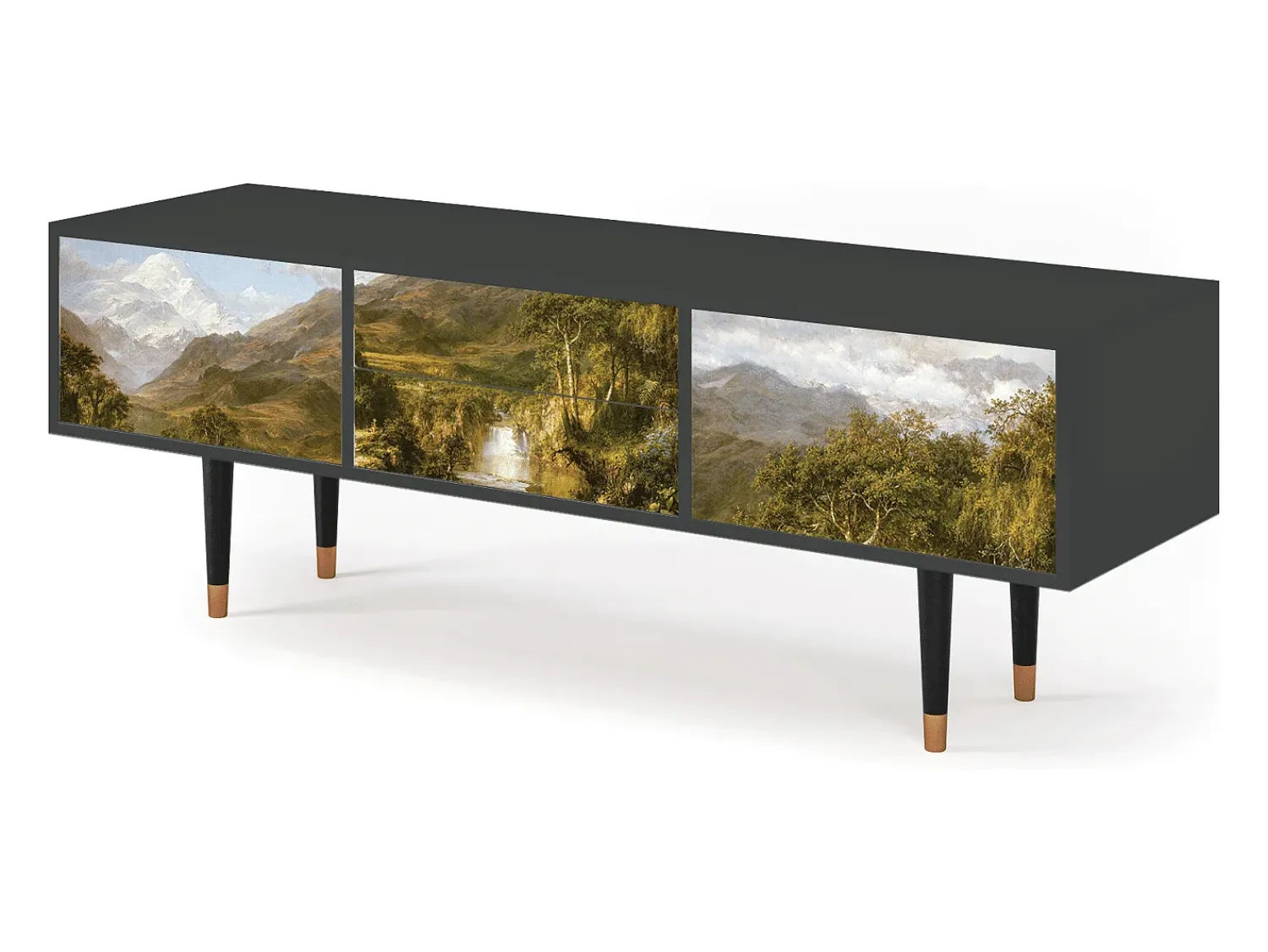 Móvel De Tv| Mueble de TV - 170х59х48 cm - T4 - The Heart of the Andes , Antracite Cinza antracite