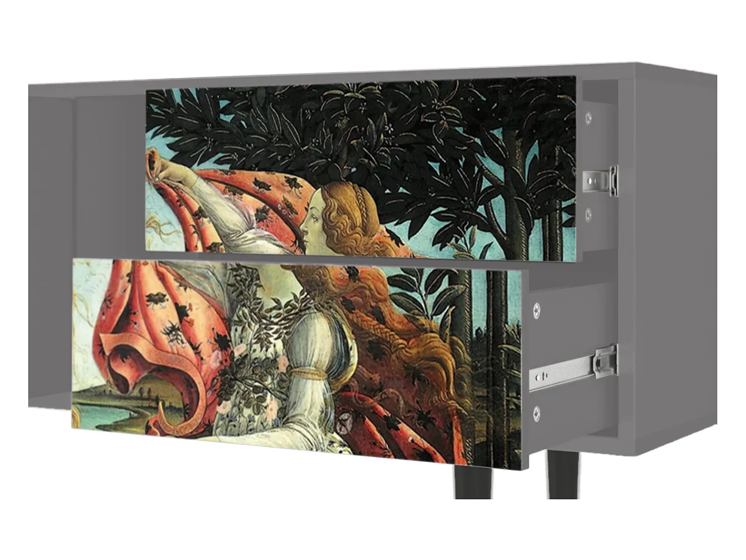 Mueble de TV - 170х69х48 cm - T1 - The Birth of Venus, Cinza Cinzento