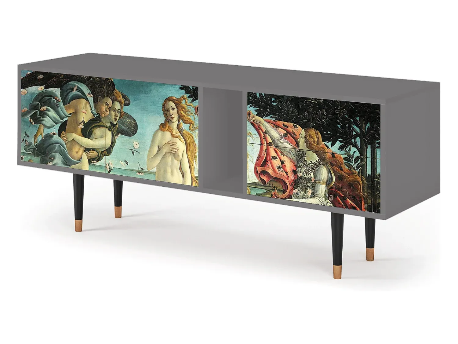 Mueble de TV - 170х69х48 cm - T1 - The Birth of Venus, Cinza Cinzento