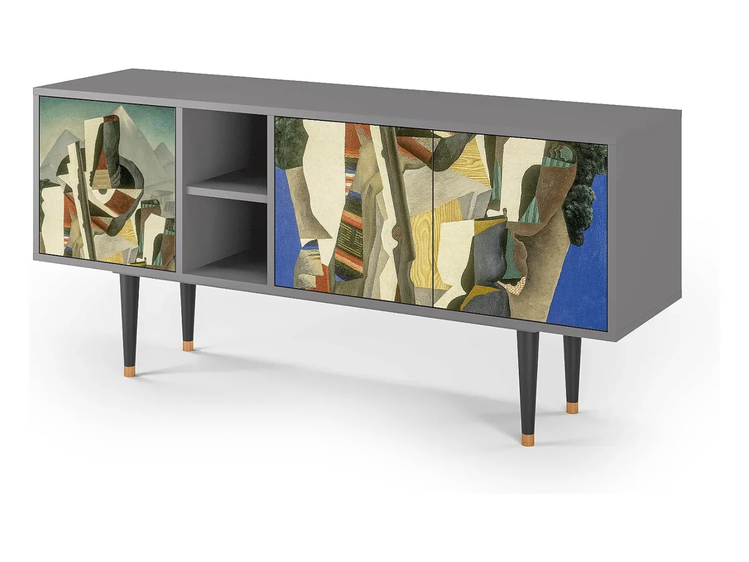 Best Mueble de TV - 150х69х41 cm - T5 - The Cubist Paintings , Cinza Cinzento