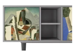 Best Mueble de TV - 150х69х41 cm - T5 - The Cubist Paintings , Cinza Cinzento