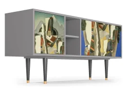 Best Mueble de TV - 150х69х41 cm - T5 - The Cubist Paintings , Cinza Cinzento