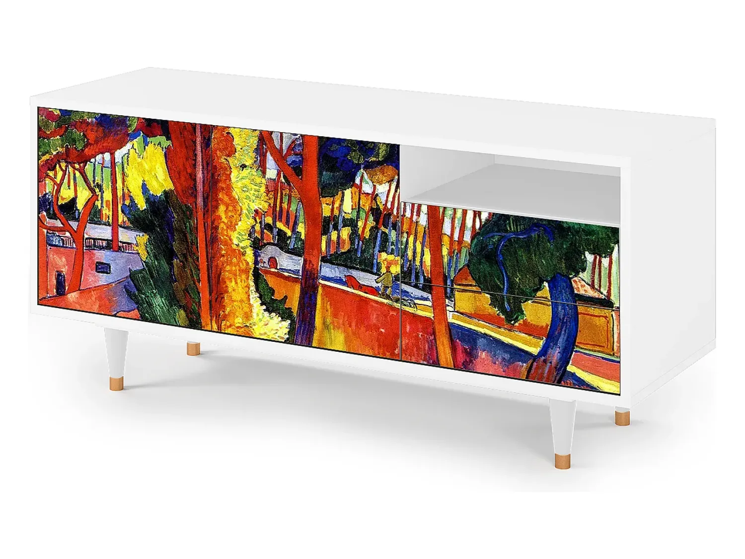 Mueble de TV - 125х56х41 cm - T7 - The Turning Road, Branco^ Móvel De Tv