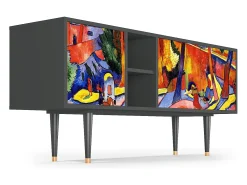 Móvel De Tv| Mueble de TV - 150х69х41 cm - T5 - The Turning Road, Antracite Cinza antracite