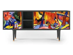 Móvel De Tv| Mueble de TV - 150х69х41 cm - T5 - The Turning Road, Antracite Cinza antracite