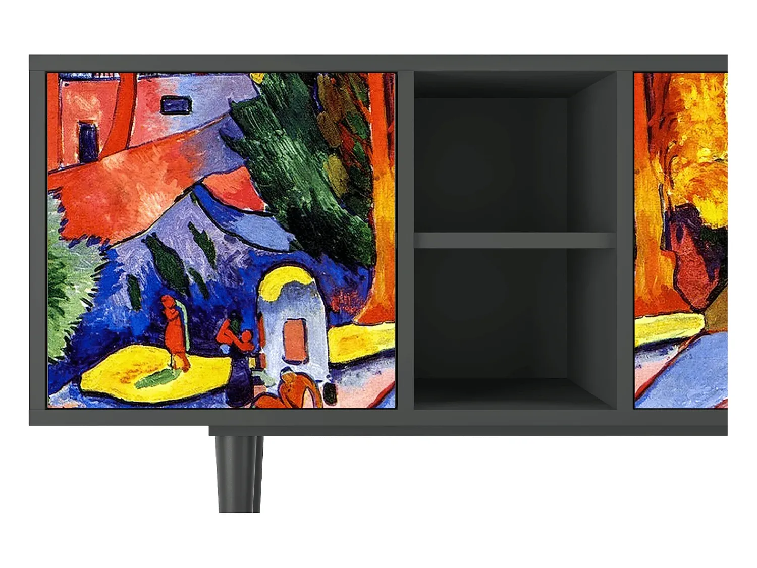 Móvel De Tv| Mueble de TV - 150х69х41 cm - T5 - The Turning Road, Antracite Cinza antracite