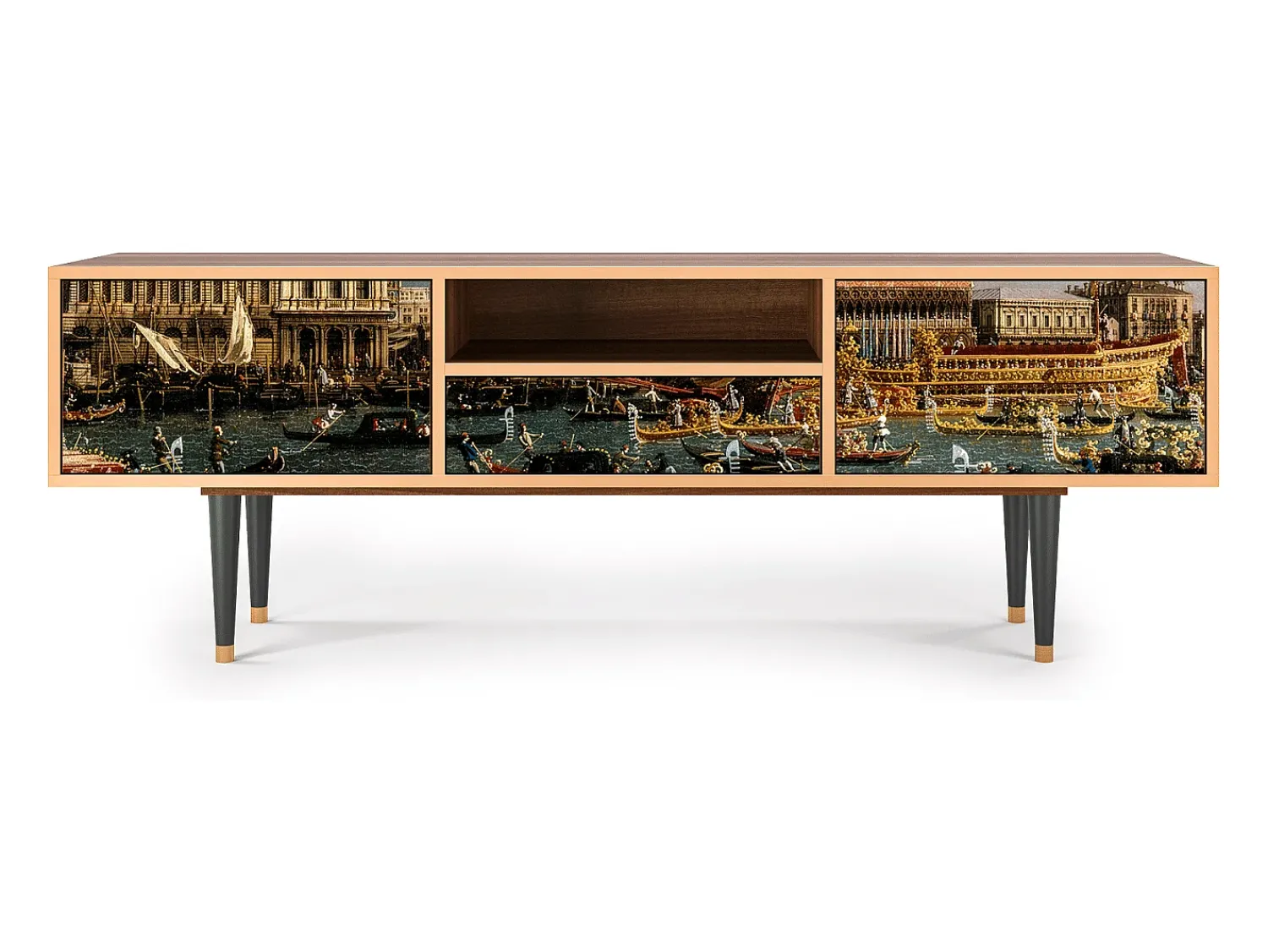 Móvel De Tv| Mueble de TV - 170х59х41 cm - T6 - The Bucintoro, Nogueira Castanho
