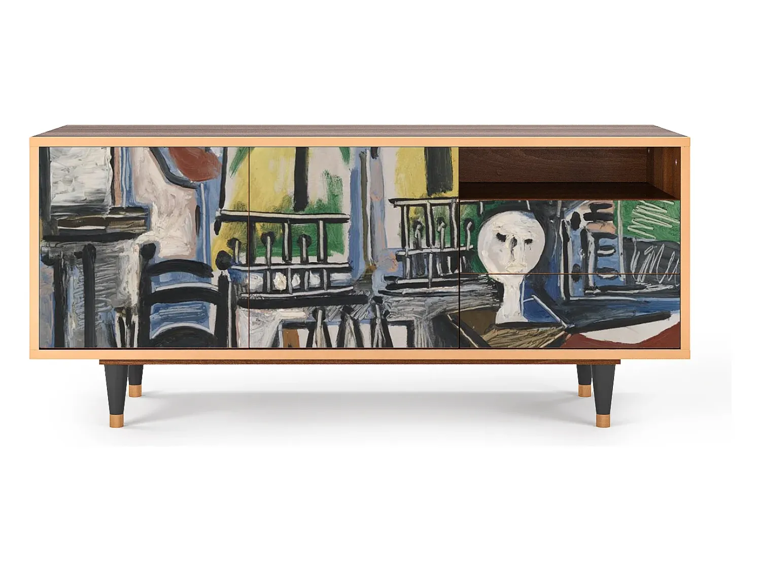 Móvel De Tv| Mueble de TV - 125х56х41 cm - T7 - The Studio , Nogueira Castanho