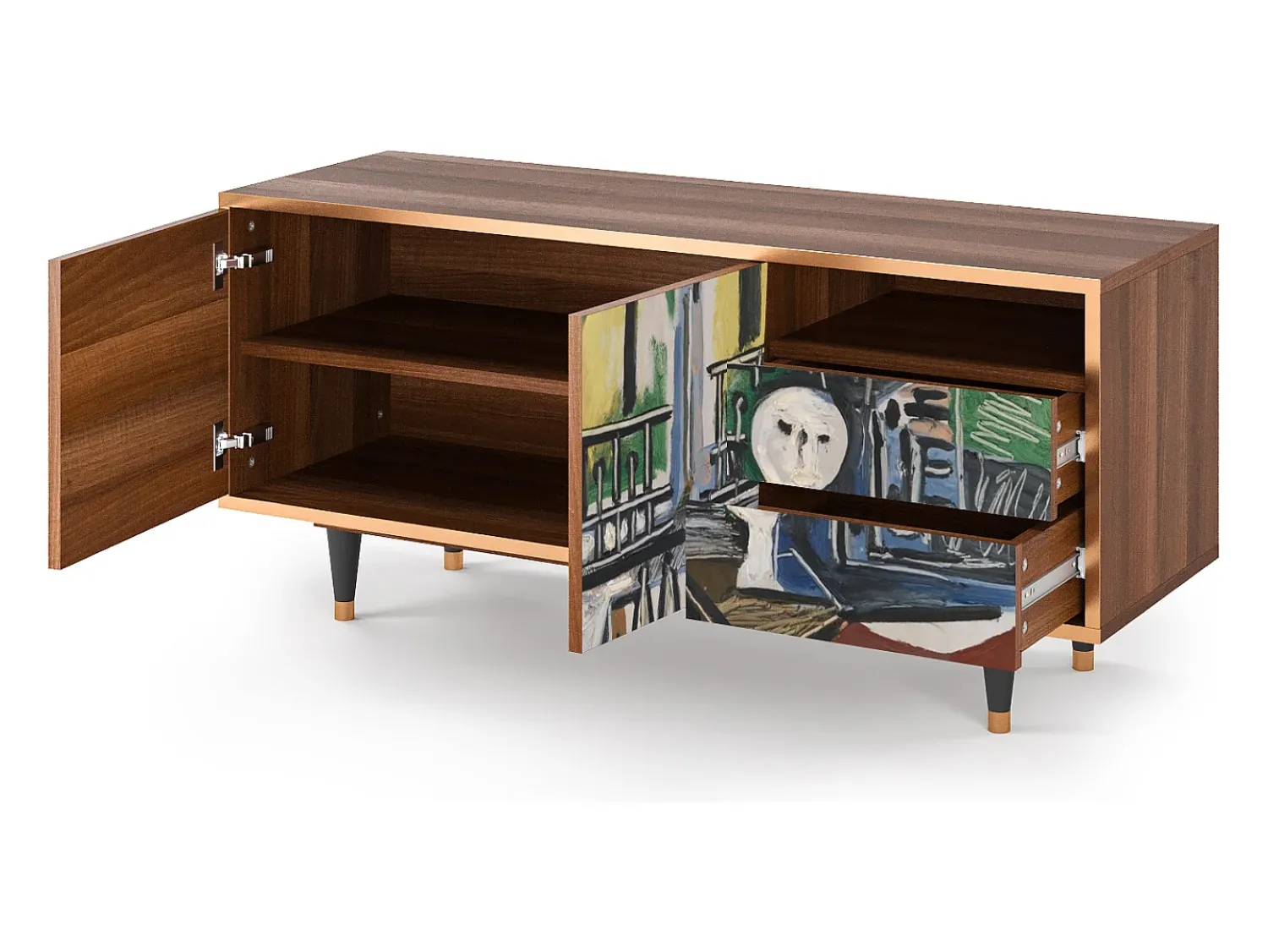 Móvel De Tv| Mueble de TV - 125х56х41 cm - T7 - The Studio , Nogueira Castanho