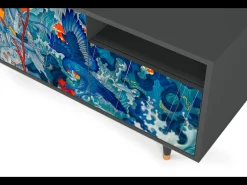 Mueble de TV - 125х56х41 cm - T7 - The Girl - James Jean, Antracite^ Móvel De Tv