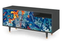 Mueble de TV - 125х56х41 cm - T7 - The Girl - James Jean, Antracite^ Móvel De Tv