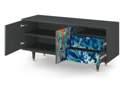 Mueble de TV - 125х56х41 cm - T7 - The Girl - James Jean, Antracite^ Móvel De Tv