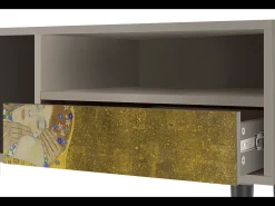 Mueble de TV - 115х59х48 cm - T3 - The Kiss by Klimt , Areia Bege