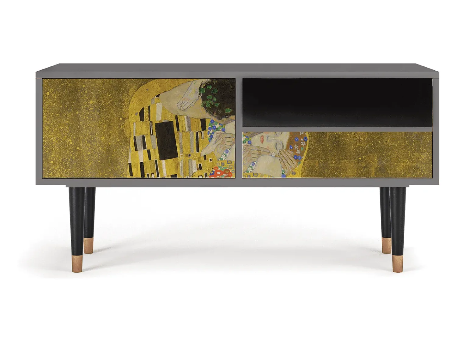 Mueble de TV - 115х59х48 cm - T3 - The Kiss by Klimt , Areia Bege