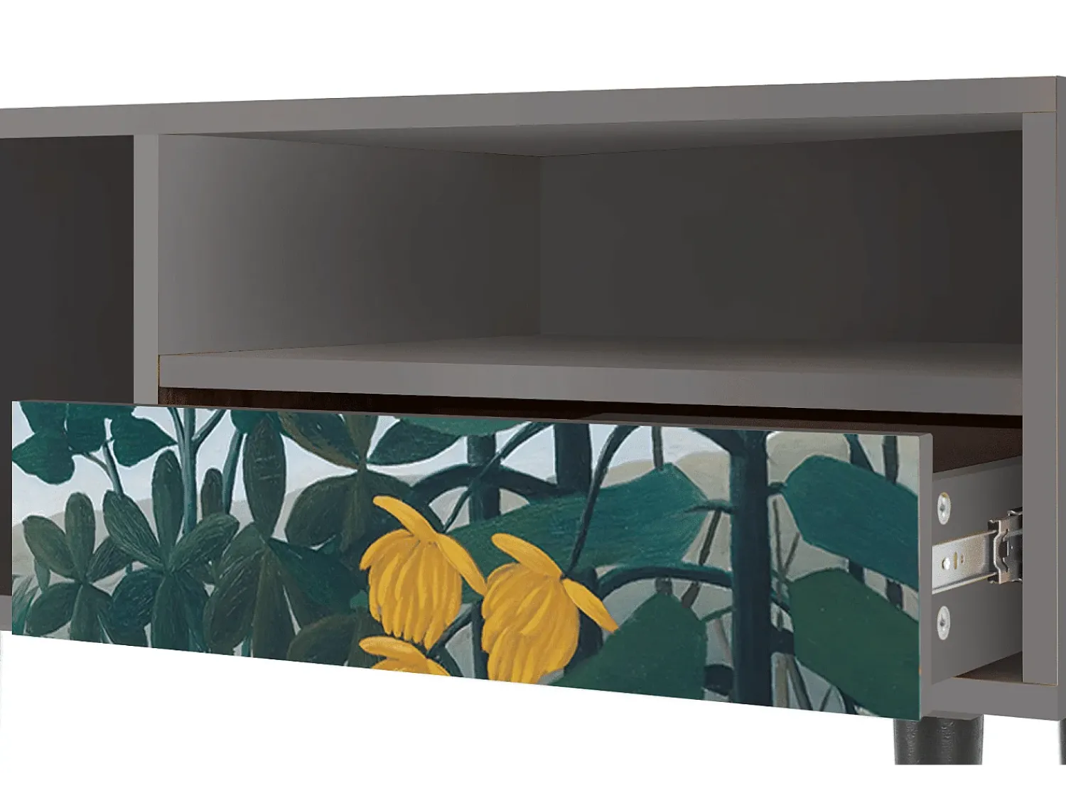 Móvel De Tv* Mueble de TV - 115х59х48 cm - T3 - The Repast of the Lion, Cinza Cinzento