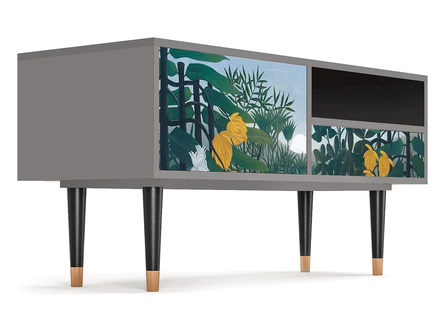 Móvel De Tv* Mueble de TV - 115х59х48 cm - T3 - The Repast of the Lion, Cinza Cinzento