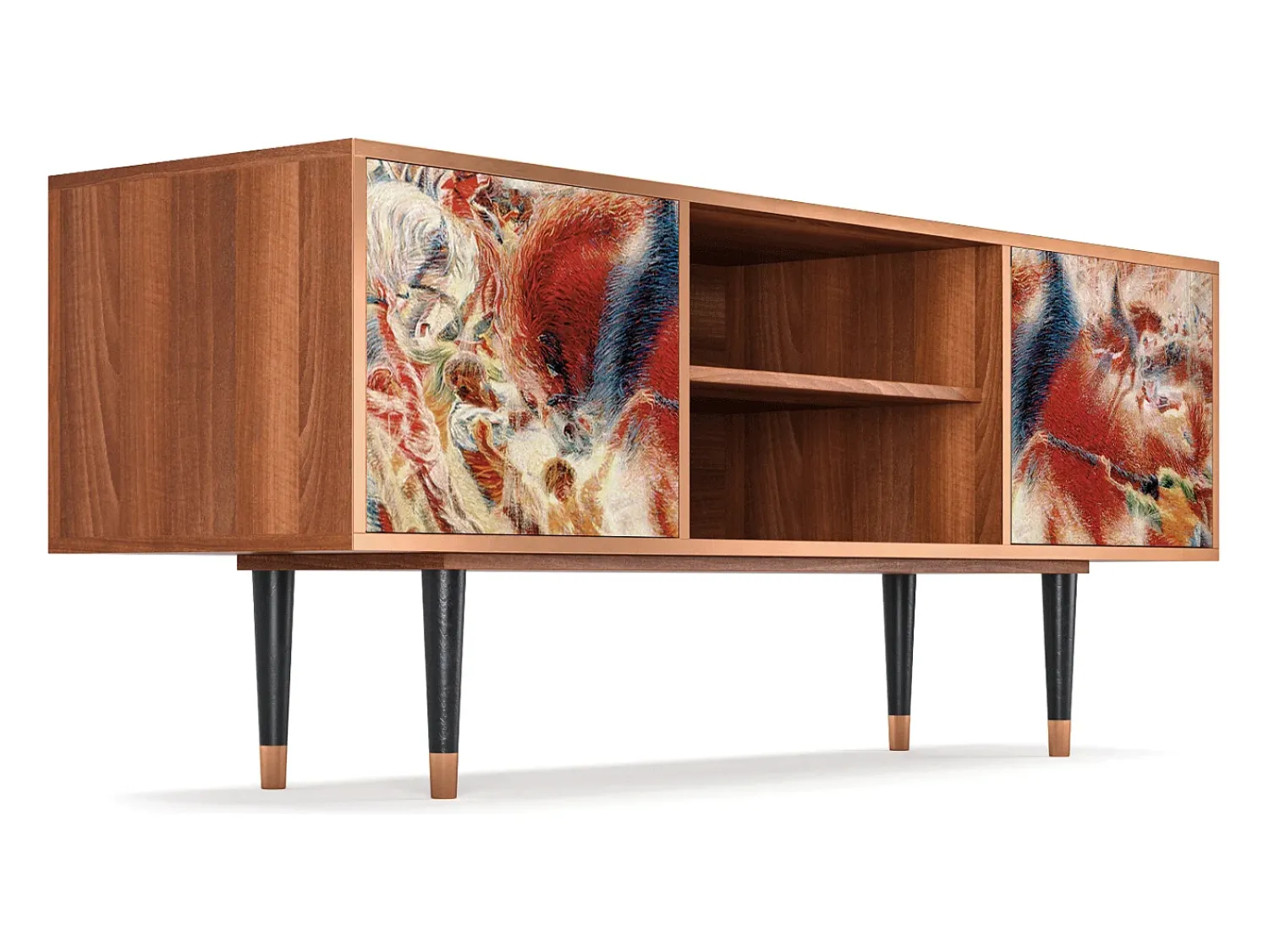 Móvel De Tv* Mueble de TV - 170х69х48 cm - T2 - The City Rises, Nogueira Castanho