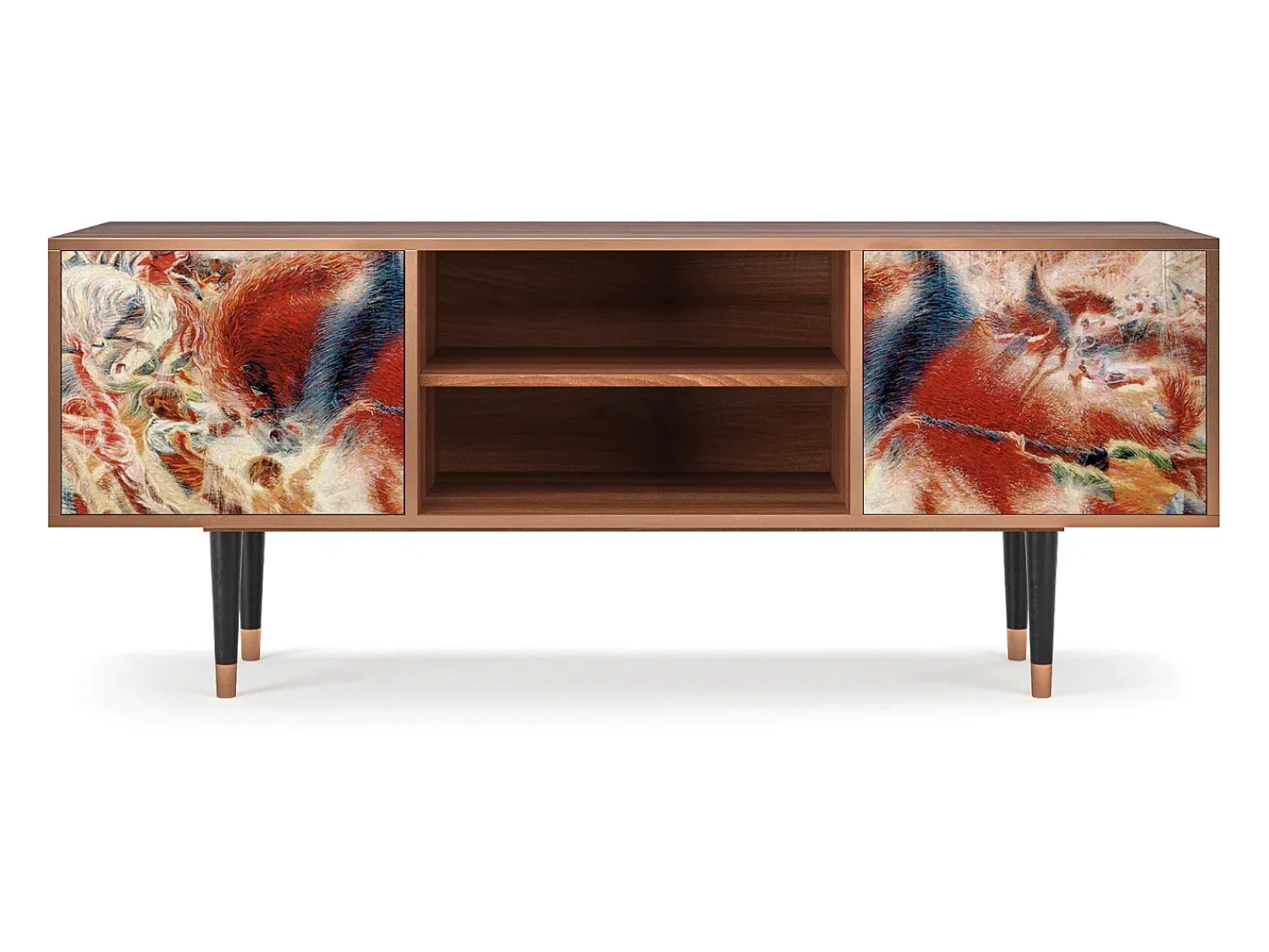 Móvel De Tv* Mueble de TV - 170х69х48 cm - T2 - The City Rises, Nogueira Castanho
