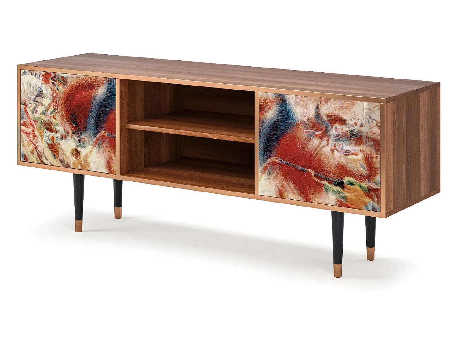 Móvel De Tv* Mueble de TV - 170х69х48 cm - T2 - The City Rises, Nogueira Castanho