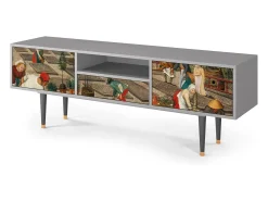Móvel De Tv* Mueble de TV - 170х59х41 cm - T6 - The Younger - Spring, Cinza Cinzento