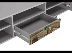 Móvel De Tv* Mueble de TV - 170х59х41 cm - T6 - The Younger - Spring, Cinza Cinzento