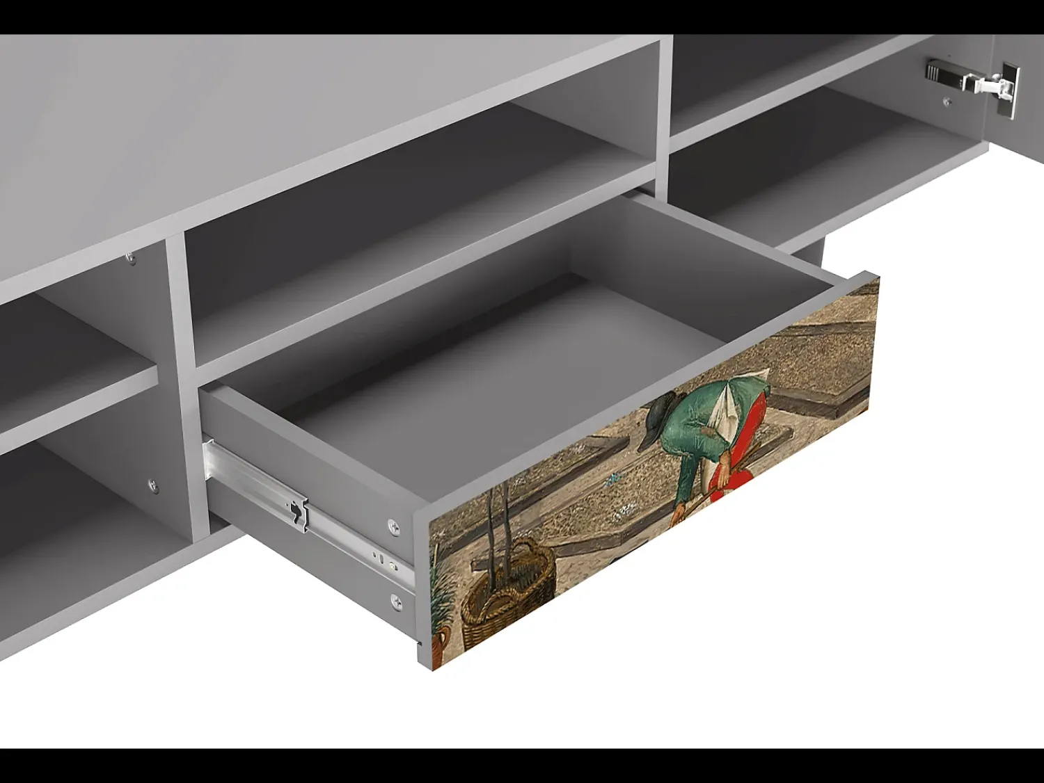 Móvel De Tv* Mueble de TV - 170х59х41 cm - T6 - The Younger - Spring, Cinza Cinzento